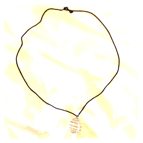 Deanna Rose Jewelry - Black String Necklace With A Spiral Sphere Charm